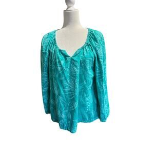 FRESH PRODUCE Blouse in Green Blue Sz M/L